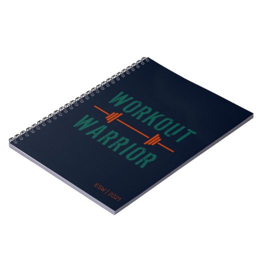 Blue Green Workout Warrior Fitness Journal (Côté gauche)