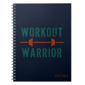 Blue Green Workout Warrior Fitness Journal (Devant)
