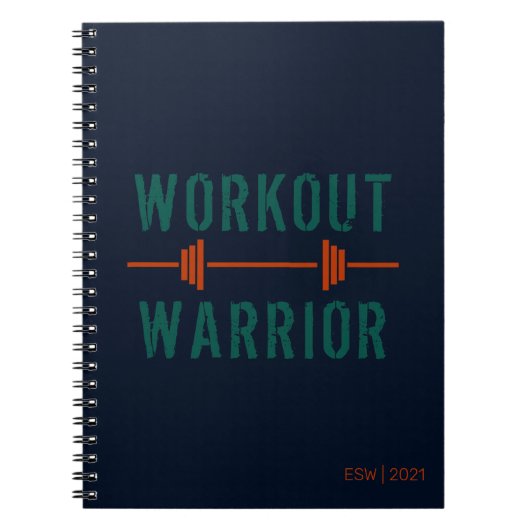 Blue Green Workout Warrior Fitness Journal (Devant)