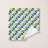 Blue Green Yellow Abstract Geometric Pattern Bad Handdoek (Wasdoekje)