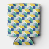 Blue Green Yellow Abstract Geometric Pattern Blikjeskoeler (Voorkant)