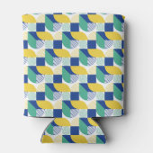 Blue Green Yellow Abstract Geometric Pattern Blikjeskoeler (Achterkant)