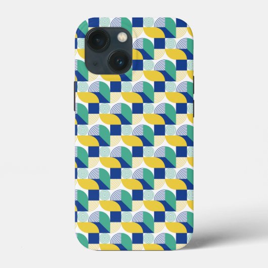 Blue Green Yellow Abstract Geometric Pattern Case-Mate iPhone Case (Achterkant)