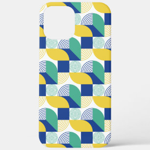Blue Green Yellow Abstract Geometric Pattern iPhone 12 Pro Max Hoesje