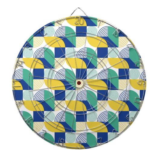Blue Green Yellow Abstract Geometric Pattern Dartbord (Voorkant)