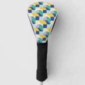Blue Green Yellow Abstract Geometric Pattern Golfheadcover (Voorkant)