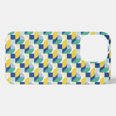 Blue Green Yellow Abstract Geometric Pattern iPhone Hoesje (Achterkant horizontaal)
