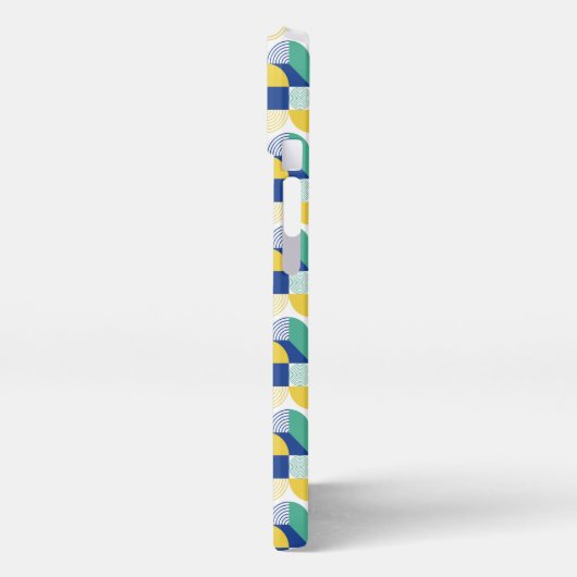 Blue Green Yellow Abstract Geometric Pattern iPhone Hoesje (Linkerkant)