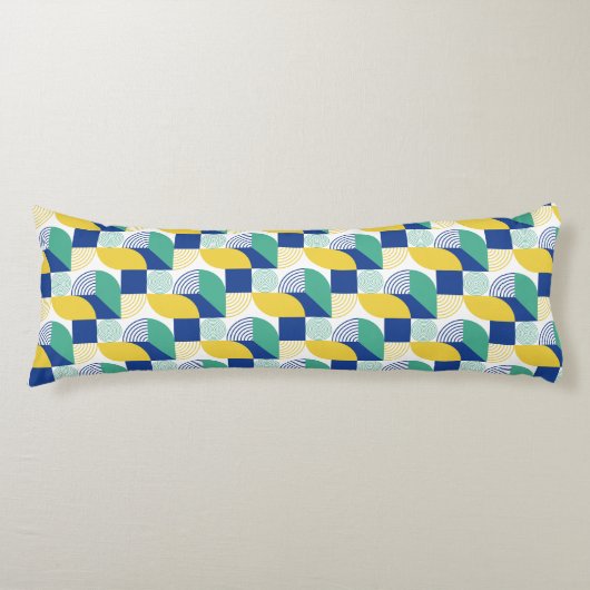 Blue Green Yellow Abstract Geometric Pattern Lichaamskussen (Voorkant)