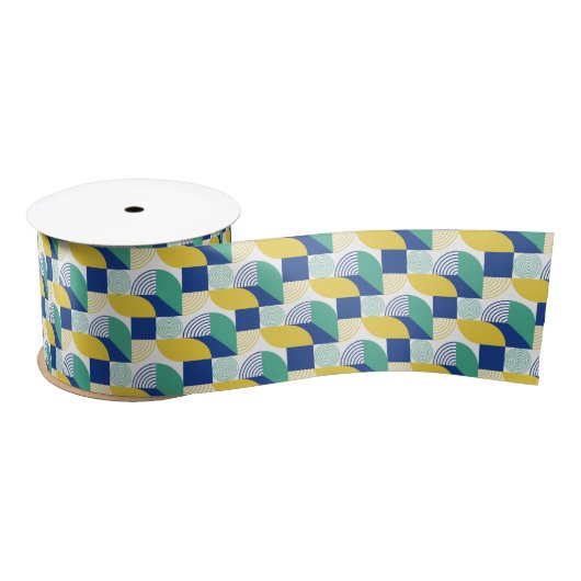 Blue Green Yellow Abstract Geometric Pattern Lint (Spoel)