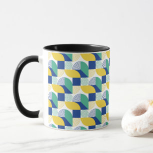 Blue Green Yellow Abstract Geometric Pattern Mok