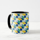 Blue Green Yellow Abstract Geometric Pattern Mok (Voorkant links)