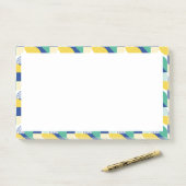 Blue Green Yellow Abstract Geometric Pattern Post-it® Notes (Op bureau)