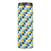 Blue Green Yellow Abstract Geometric Pattern Thermosbeker (Achterkant)