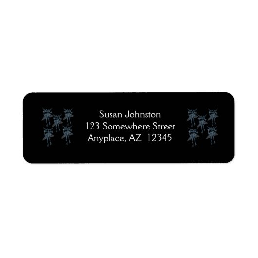 Blue Gremlin Gang Halloween Address Label (Voorkant)