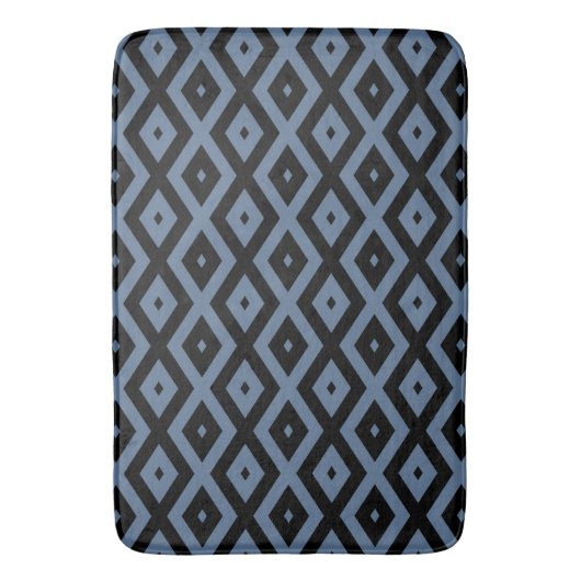 Blue grey and black diamond pattern badmat (Voorkant Verticaal)