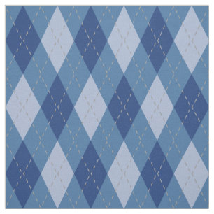 Blue Grey Argyle Pattern Stof