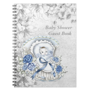 Blue & Grey Baby shower gastenboek Notitieboek