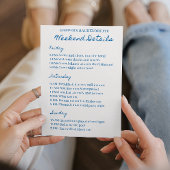 Blue & Grey Beach Bachelorette Weekendschema Kaart