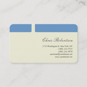 Blue-Grey Beige Round Corner Script-Visitekaartje Visitekaartje