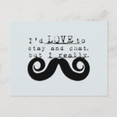 Blue Grey Black Funny Humor I Mustache Briefkaart (Voorkant)