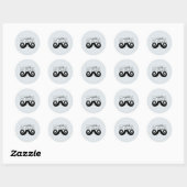 Blue Grey Black Funny Humor I Mustache Ronde Sticker (Vel)