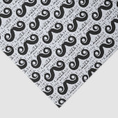 Blue Grey Black Funny Humor I Mustache Tissuepapier (Detail)