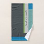 Blue Grey Block Modern Handdoeken (Handdoek)