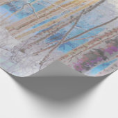 Blue Grey Blue Jay Bird Forest Trees Art Cadeaupapier (Hoek)