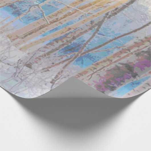 Blue Grey Blue Jay Bird Forest Trees Art Cadeaupapier (Hoek)