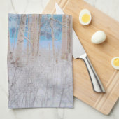 Blue Grey Blue Jay Bird Forest Trees Art Theedoek (Quarter Fold)