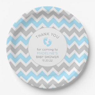 Blue Grey Boy baby shower tafeldecor, papier bord