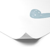 Blue Grey Boy Elephant Baby shower Affiche de bien (Coin)