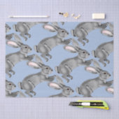 Blue Grey Bunny Rabbit Animal Pattern Baby shower Tissuepapier (Craft)