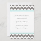 Blue Grey Chevron Photo Elopement Faire-part (Dos)