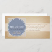 Blue Grey Circle Square Labels Sympathie P Bedankkaart (Voorkant / Achterkant)