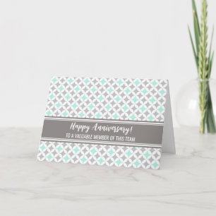 Blue Grey Circles Employee Jubileum Kaart