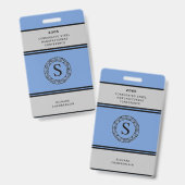 Blue & Grey Conference Badge met Logo (Voor- en achterkant)