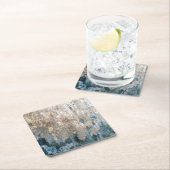 Blue Grey Decorative Abstract Artwork Vierkante Kartonnen Onderzetter (Insitu)
