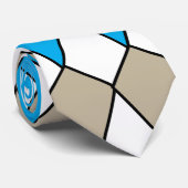 Blue Grey Diamond Pattern Modern Stropdas (Opgerold)