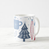 Blue Grey éléments de Noël Motif Mug (Devant droit)
