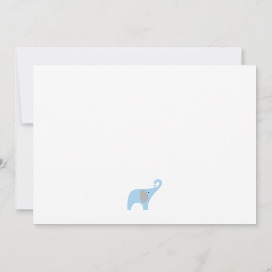 Blue Grey Elephant Baby Shower Invitations (Dos)