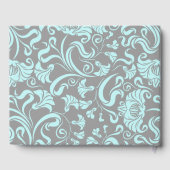 Blue Grey Floral 80e Anniversaire de la fête Livre (Verso)