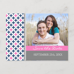 Blue Grey Foto Save the Date Wedding Briefkaarten