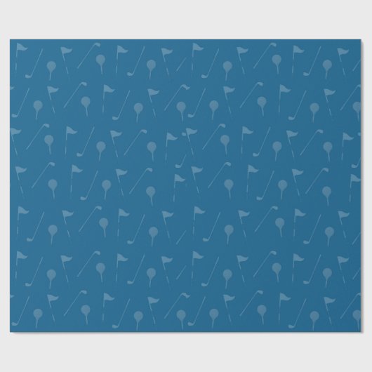 Blue Grey Golf Ball Pattern Wrapping Paper Cadeaupapier (Vlak)