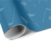 Blue Grey Golf Ball Pattern Wrapping Paper Cadeaupapier (Rol Hoek)