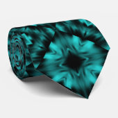 Blue Grey Kaleidoscope Pattern Stropdas (Opgerold)