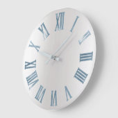 Blue Grey Metallic Silver Roman Numbers Grote Klok (Hoek)