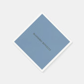 Blue Grey Minimalist Plain Legible Modern Servet (Hoek)