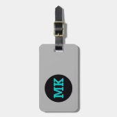 Blue Grey Monogram Bagagelabel (Voorkant verticaal)